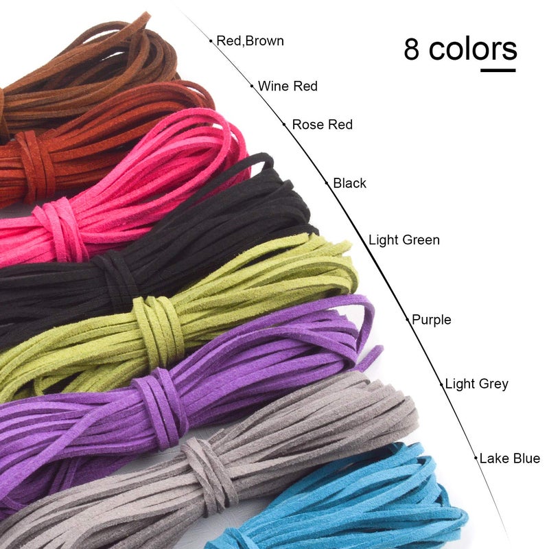Jdesun 40 Yards 3mm Leather Cord Suede String for Bracelet Necklace Beading Jewelry DIY Handmade Crafts, 8 Colors - Image 2